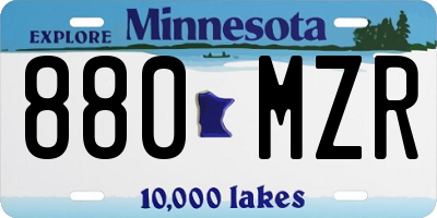 MN license plate 880MZR
