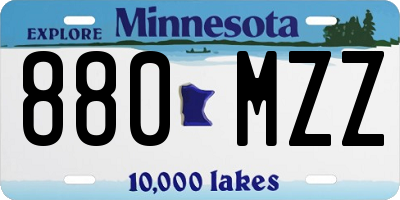 MN license plate 880MZZ