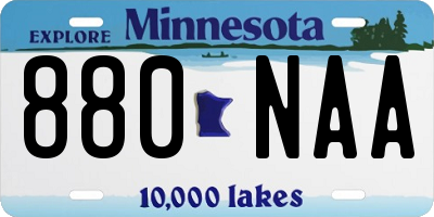 MN license plate 880NAA