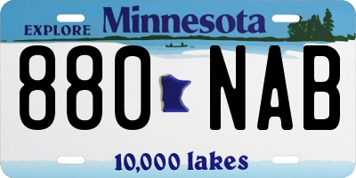 MN license plate 880NAB