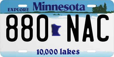 MN license plate 880NAC