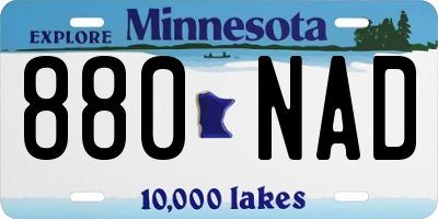 MN license plate 880NAD
