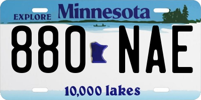 MN license plate 880NAE