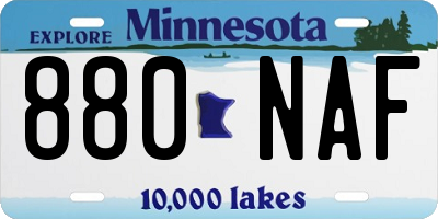 MN license plate 880NAF
