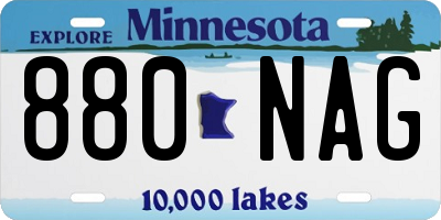 MN license plate 880NAG
