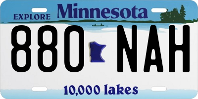 MN license plate 880NAH