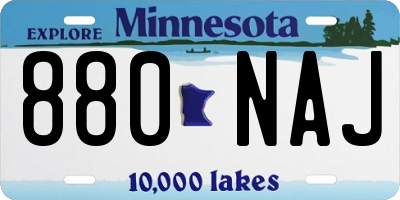 MN license plate 880NAJ
