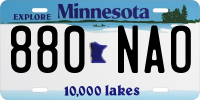 MN license plate 880NAO