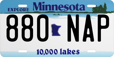 MN license plate 880NAP