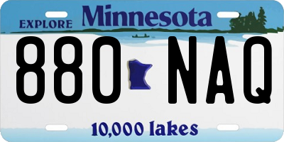 MN license plate 880NAQ