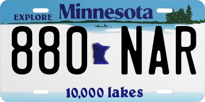MN license plate 880NAR