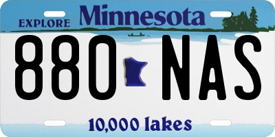 MN license plate 880NAS