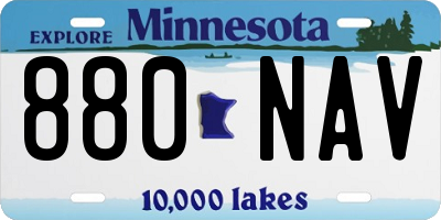 MN license plate 880NAV