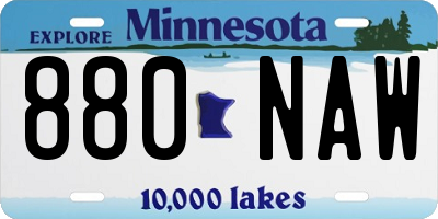 MN license plate 880NAW