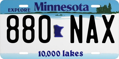 MN license plate 880NAX
