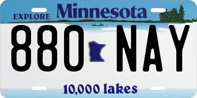 MN license plate 880NAY