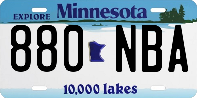 MN license plate 880NBA