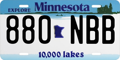 MN license plate 880NBB