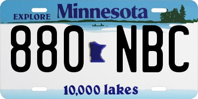 MN license plate 880NBC