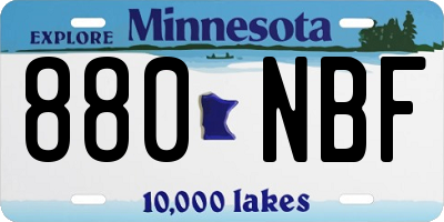 MN license plate 880NBF