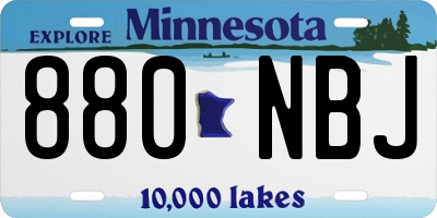 MN license plate 880NBJ