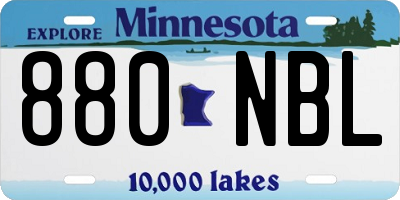 MN license plate 880NBL