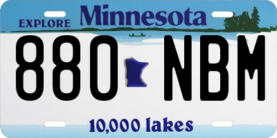 MN license plate 880NBM