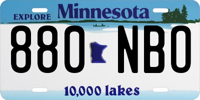 MN license plate 880NBO