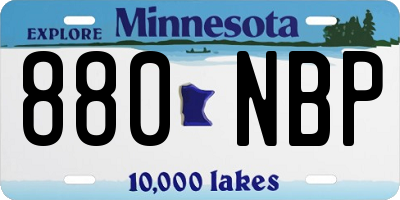 MN license plate 880NBP