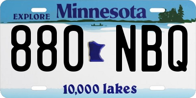 MN license plate 880NBQ