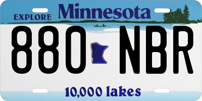 MN license plate 880NBR