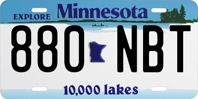 MN license plate 880NBT