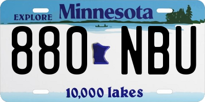 MN license plate 880NBU