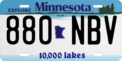 MN license plate 880NBV