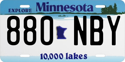 MN license plate 880NBY