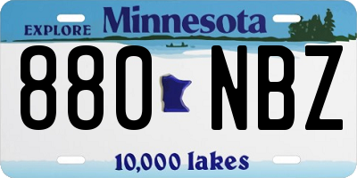 MN license plate 880NBZ