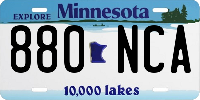 MN license plate 880NCA