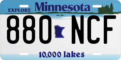 MN license plate 880NCF