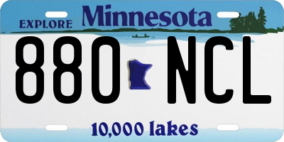 MN license plate 880NCL