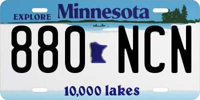 MN license plate 880NCN