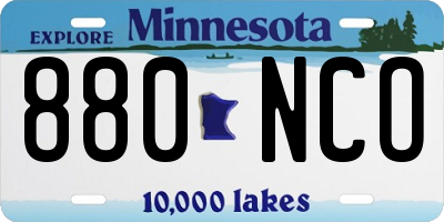 MN license plate 880NCO