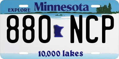 MN license plate 880NCP