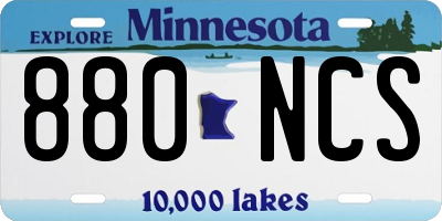 MN license plate 880NCS
