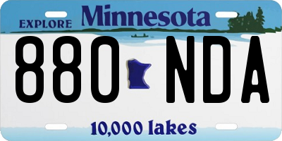 MN license plate 880NDA