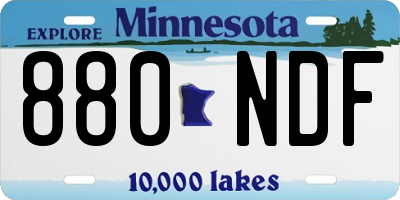 MN license plate 880NDF