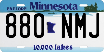 MN license plate 880NMJ