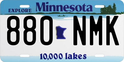MN license plate 880NMK