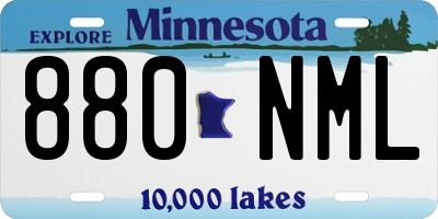 MN license plate 880NML