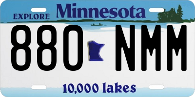 MN license plate 880NMM