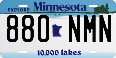 MN license plate 880NMN